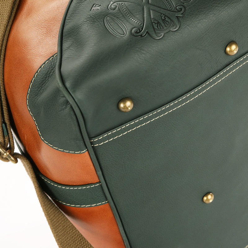 Italian Leather Duffle Bag - Olive