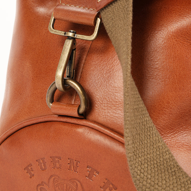 Italian Leather Duffle Bag - Camel